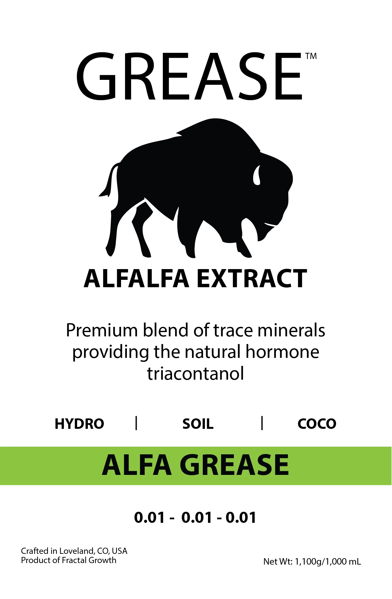 Alfa GREASE - Alfalfa Tea Extract for Yield Increase