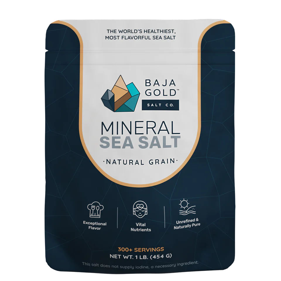 Baja Gold Mineral Sea Salt - 1 lb Bag Natural Grain