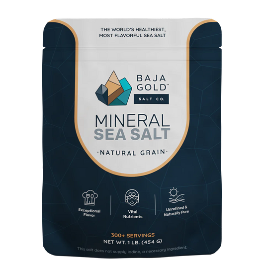 Baja Gold Mineral Sea Salt - 1 lb Bag Natural Grain