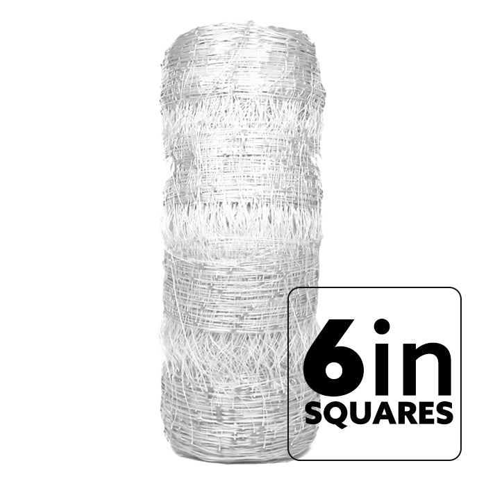 VineLine Durable Plastic Trellis Netting White Roll 6.5ft x 100ft w/ 6in Squares