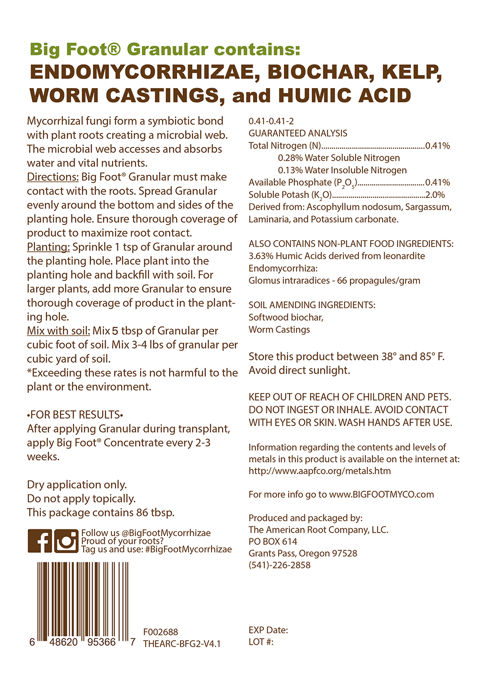 Big Foot Granular 4 oz