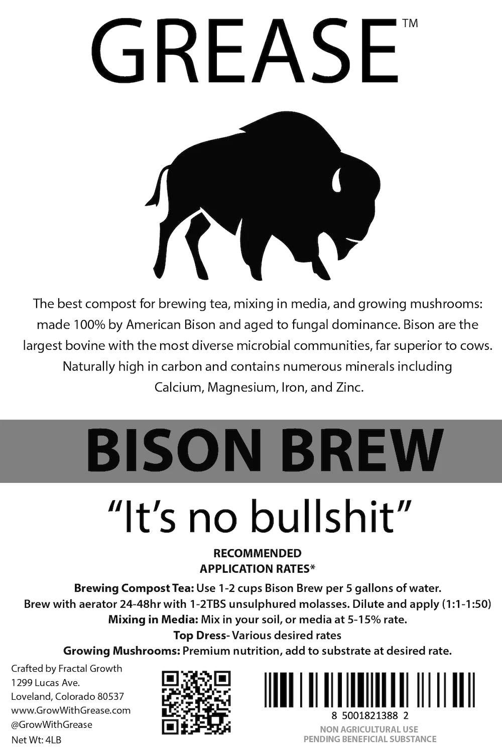 GREASE Bison Brew Label