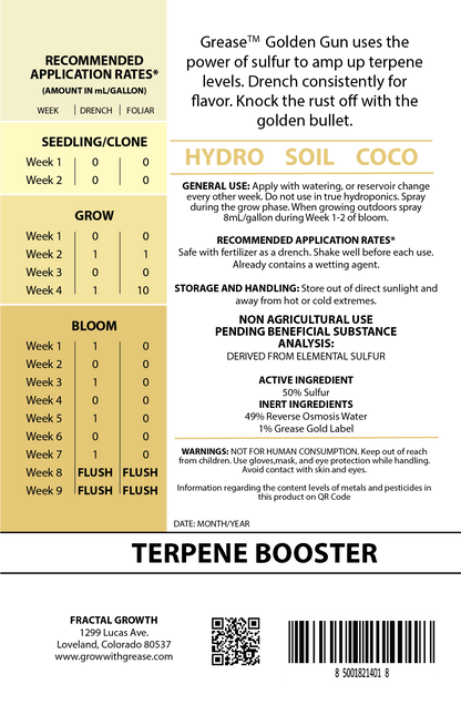 GREASE Golden Gun Terpene Booster 250 mL