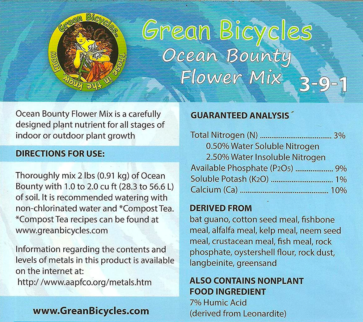 Grean Bicycles Ocean Bounty Flower Mix Label