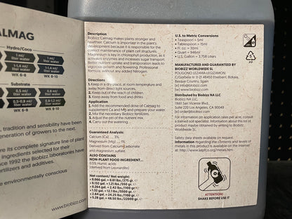 Biobizz CalMag inside Label